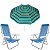 Kit Guarda Sol 1,8m Ipanema Verde Cadeira 8 Posições Alumínio Sannet Praia Piscina Camping - Azul - Imagem 1