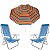 Kit Guarda Sol 1,8m Ipanema Vermelho Cadeira 8 Posições Alumínio Sannet Praia Piscina Camping - Azul - Imagem 1