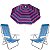 Kit Guarda Sol 1,8m Ipanema Pink Cadeira 8 Posições Alumínio Sannet Praia Piscina Camping - Azul - Imagem 1
