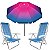 Kit Guarda Sol 2,2m Articulado Cancun Rosa Cadeira 8 Posições Alumínio Sannet Praia Piscina Camping - Azul - Imagem 1