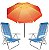 Kit Guarda Sol 2,2m Articulado Cancun Laranja Cadeira 8 Posições Alumínio Sannet Praia Piscina Camping - Azul - Imagem 1