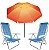Kit Guarda Sol 2,2m Articulado Cancun Laranja Cadeira 8 Posições Alumínio Sannet Praia Piscina Camping - Azul - Imagem 1