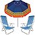 Kit Guarda Sol 2,4m Articulado Ibiza Azul Marinho Cadeira 8 Posições Alumínio Sannet Praia Piscina Camping - Azul - Imagem 1
