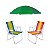 Kit 2 Cadeira de Praia Alta Alumínio + Guarda Sol 1,80 Metros Aço - Mor - Verde Sort - Imagem 1