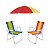 Kit 2 Cadeira de Praia Alta Alumínio + Guarda Sol 1,80 Metros Aço - Mor - Vermelho Sort - Imagem 1