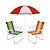 Kit 2 Cadeira de Praia Alta Alumínio + Guarda Sol 1,80 Metros Aço - Mor - Vermelho - Imagem 1