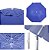 Guarda Sol 2,0m Bagum Alumínio Articulado Vareta Fibra - 10700 Belfix - Azul Marinho - Imagem 3