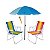 Kit 2 Cadeira Alta Alumínio + Guarda Sol 1,80 m Aço + Saca Areia - Mor - Azul Sort - Imagem 1