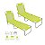 Kit 2 Cadeira Espreguiçadeira 4 Posições Alumínio Dobrável Reclinável Praia Piscina  Belfix - Amarelo - Imagem 1