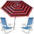 Kit Guarda Sol Ombrelone 2,4m Malibu Vermelho 2 Cadeira 8 Posições Alumínio Sannet Praia Piscina Camping - Tobee - Azul - Imagem 1