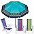 Kit Guarda Sol 2,5m Articulado Ibiza Turquesa 3 Cadeira 8 Posições Alumínio Praia Piscina Camping - Tobee - Imagem 1