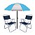 Kit Guarda Sol 1,8m Fashion 2 Cadeira Master Azul Aço Dobrável Praia Camping Piscina - Mor - Azul Claro - Imagem 1