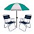 Kit Guarda Sol 1,8m Fashion 2 Cadeira Master Azul Aço Dobrável Praia Camping Piscina - Mor - Verde - Imagem 1