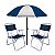 Kit Guarda Sol 1,8m Fashion 2 Cadeira Master Azul Aço Dobrável Praia Camping Piscina - Mor - Azul Marinho - Imagem 1