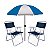 Kit Guarda Sol 1,8m Fashion 2 Cadeira Master Azul Aço Dobrável Praia Camping Piscina - Mor - Azul - Imagem 1