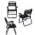 Kit Guarda Sol 1,8m Fashion 2 Cadeira Master Preto Aço Dobrável Praia Camping Piscina - Mor - Azul Marinho - Imagem 4