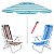 Kit Praia 2 Cadeira 8 Pos Alumínio Guarda Sol 2,4m Verde Saca Areia Pressão - Belfix - Imagem 1
