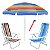 Kit Praia 2 Cadeira 8 Pos Alumínio Guarda Sol 2,4m Rainbow Saca Areia Pressão - Belfix - Sort1 - Imagem 1