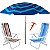 Kit Praia 2 Cadeira 8 Pos Alumínio Guarda Sol 2,4m Al-Mare Saca Areia Rosca - Belfix - Sort4 - Imagem 1