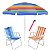 Kit Praia 2 Cadeira Alta Guarda Sol 2,4m Rainbow Saca Areia Pressão - Belfix - Sort1 - Imagem 1