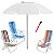 Kit Praia 3 Cadeira 8 Pos Alumínio Guarda Sol 2,4m Bagum Branco Saca Areia Pressão - Belfix - Imagem 1