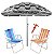 Kit Praia 2 Cadeira Alta Guarda Sol 2,2m Al-Mare Saca Areia Rosca - Belfix - Sort1 - Imagem 1