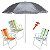 Kit Praia 3 Cadeira Alta Guarda Sol 2,2m Al-Mare Saca Areia Rosca - Belfix - Sort6 - Imagem 1
