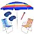Kit Praia 2 Cadeira Alta Guarda Sol 2,4m Rainbow 2 Mesa Portátil Saca Areia Pressão - Belfix - Sort3 - Imagem 1