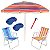 Kit Praia 2 Cadeira Alta Guarda Sol 2,4m Rainbow 2 Mesa Portátil Saca Areia Pressão - Belfix - Sort2 - Imagem 1