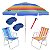 Kit Praia 2 Cadeira Alta Guarda Sol 2,4m Rainbow 2 Mesa Portátil Saca Areia Pressão - Belfix - Sort1 - Imagem 1