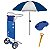 Kit Carrinho De Praia + Guarda Sol + Saca Areia + Mesa Portátil - Mor - Azul Marinho - Imagem 1