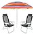 Kit Praia 2 Cadeira Prosa Preta Guarda Sol 2,4m Rainbow - Belfix - Sort2 - Imagem 1