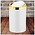 Lixeira 8 Litros Tampa Cesto De Lixo Basculante Para Cozinha Banheiro Escritório Dourado - 1220BCD Future - Branco - Imagem 2