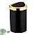 Lixeira 8 Litros Tampa Cesto De Lixo Basculante Para Cozinha Banheiro Escritório Dourado - 1220PTD Future - Preto - Imagem 1