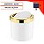 Lixeira 5 Litros Tampa Cesto De Lixo Basculante Para Cozinha Banheiro Escritório Dourado - 1215BCD Future - Branco - Imagem 4