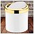 Lixeira 5 Litros Tampa Cesto De Lixo Basculante Para Cozinha Banheiro Escritório Dourado - 1215BCD Future - Branco - Imagem 2