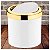 Lixeira 5 Litros Tampa Cesto De Lixo Basculante Para Cozinha Banheiro Escritório Dourado - 1215BCD Future - Branco - Imagem 2