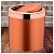 Kit 2 Lixeira 5 Litros Tampa Cesto De Lixo Basculante Para Cozinha Banheiro Escritório Rose Gold - Future - Rose Gold - Imagem 2