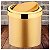 Kit 2 Lixeira 5 Litros Tampa Cesto De Lixo Basculante Para Cozinha Banheiro Escritório Dourado - Future - Dourado - Imagem 2