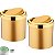 Kit 2 Lixeira 5 Litros Tampa Cesto De Lixo Basculante Para Cozinha Banheiro Escritório Dourado - Future - Dourado - Imagem 1