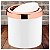 Kit 2 Lixeira 5 Litros Tampa Basculante Cesto De Lixo Rose Gold Para Cozinha Banheiro Escritório - Future - Branco - Imagem 2