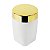Kit Dispenser Sabonete Suporte Escova Dente Porta Algodão Banheiro Branco Dourado - Future - Imagem 5