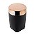 Kit Lixeira 8L Basculante Dispenser Sabonete Porta Escova Dente Algodão Preto Rose Gold Banheiro - Future - Imagem 4