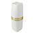 Kit Lixeira 8L Basculante Dispenser Sabonete Porta Escova Dente Algodão Branco Dourado Banheiro - Future - Imagem 2