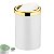 Kit Lixeira 8L Basculante Dispenser Sabonete Porta Escova Dente Algodão Branco Dourado Banheiro - Future - Imagem 5