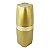 Kit Lixeira 8L Basculante Dispenser Sabonete Porta Escova Dente Algodão Dourado Banheiro - Future - Imagem 2