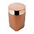 Kit Lixeira 8L Basculante Dispenser Sabonete Porta Escova Dente Algodão Rose Gold Banheiro - Future - Imagem 4