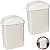 Kit 2 Lixeira 8,8 Litros Com Tampa Cesto De Lixo Basculante Plástica Cozinha Banheiro - Sanremo - Branco - Imagem 1
