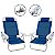 Kit 2 Cadeira Reclinável Top Line 5 Posições Com Almofada E Porta Copos Azul Marinho - Zaka - Imagem 1