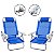Kit 2 Cadeira Reclinável Top Line 5 Posições Com Almofada E Porta Copos Azul - Zaka - Imagem 1